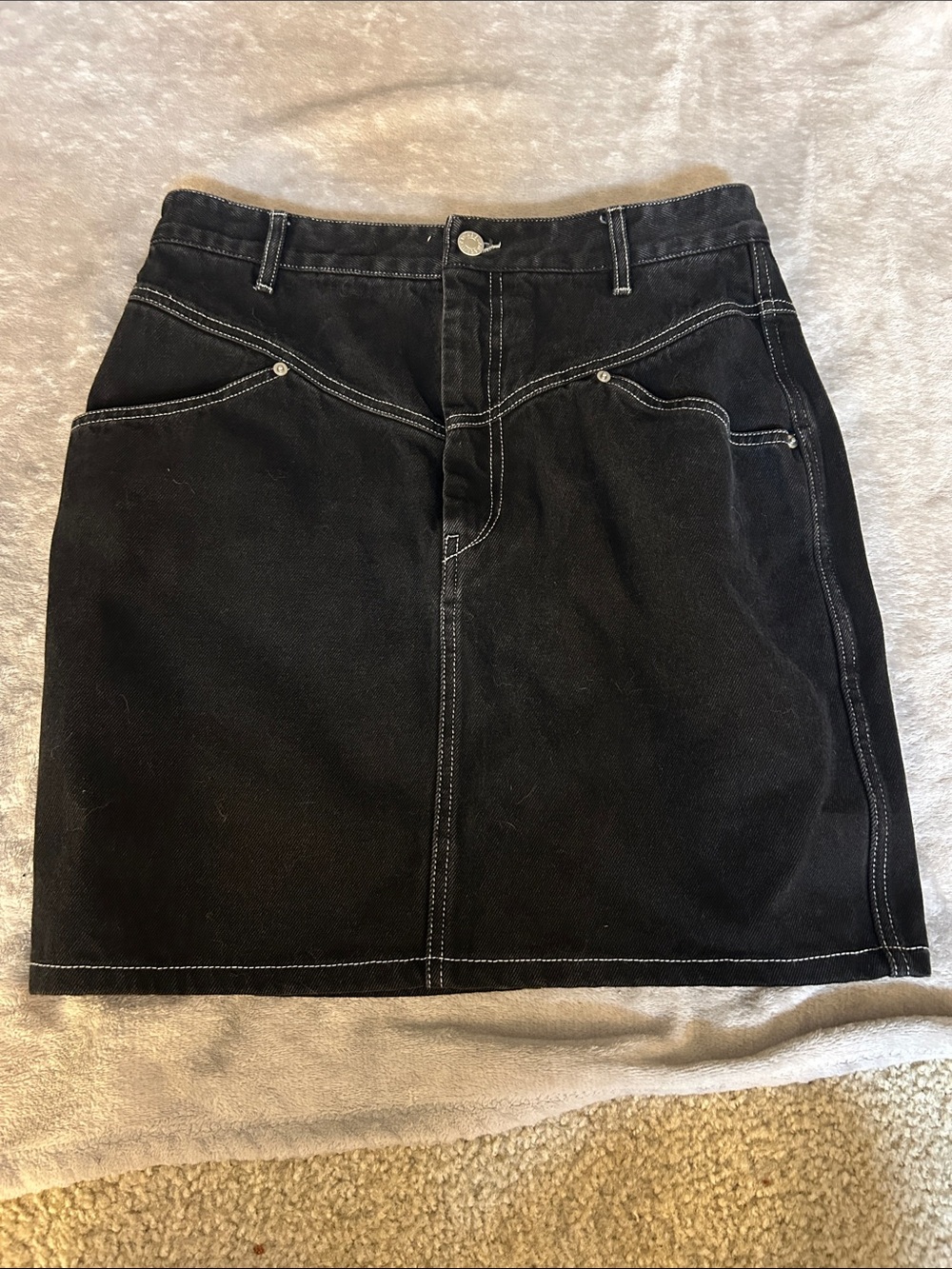 Isabel Marant black denim mini skirt
